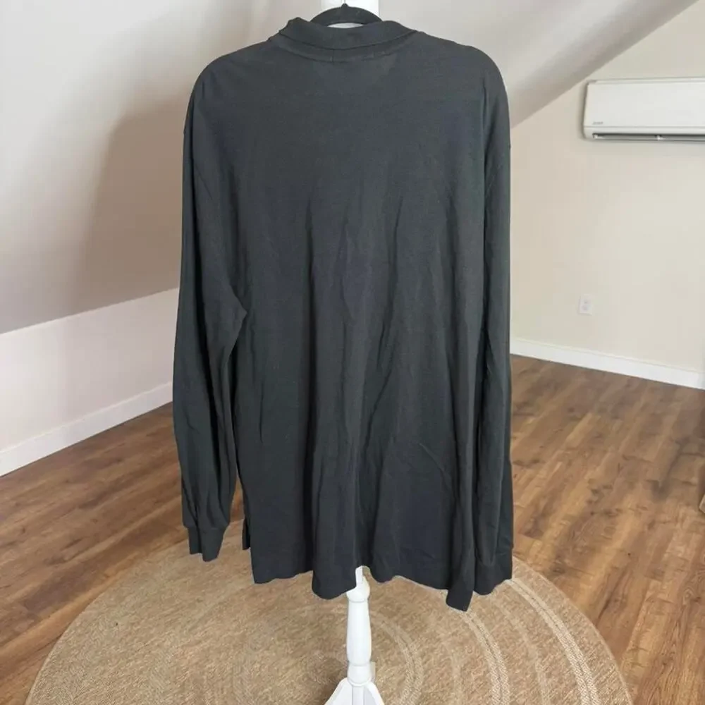 Polo Ralph Lauren Black Long Sleeve Polo‎ Shirt XXL Classic Red Pony Logo